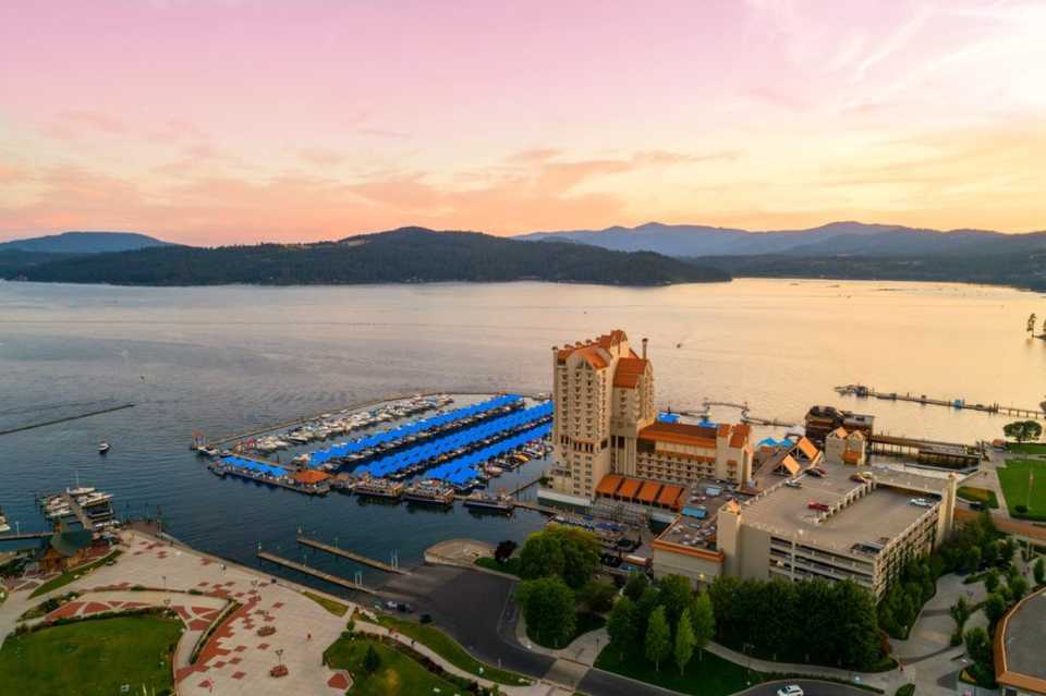 Aerial photo of the Coeur d’Alene Golf & Spa Resort.